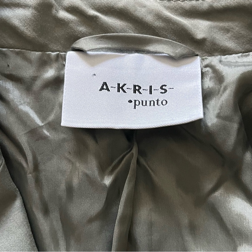 Akris Punto Olive Green Single-Breasted Blazer sz M-L - Picture 8 of 10